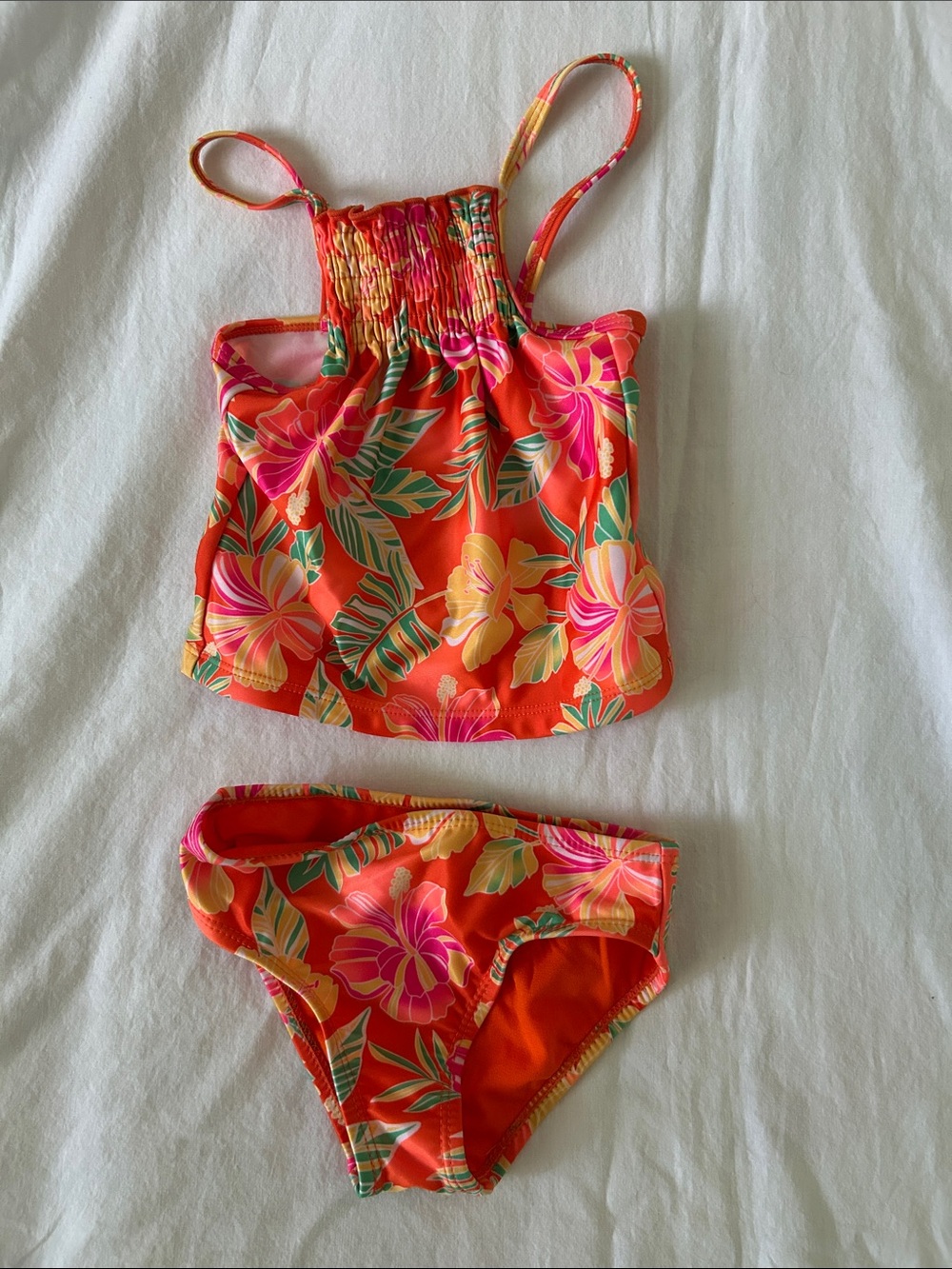 wonder nation Pink & Orange Floral Tankini Set